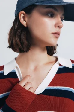 Springfield Jersey polo rayas rojo Online