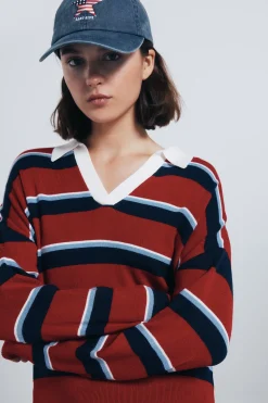 Springfield Jersey polo rayas rojo Online