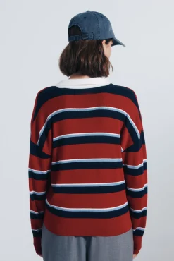 Springfield Jersey polo rayas rojo Online