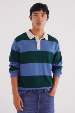 Springfield Jersey polo rayas anchas verde Hot