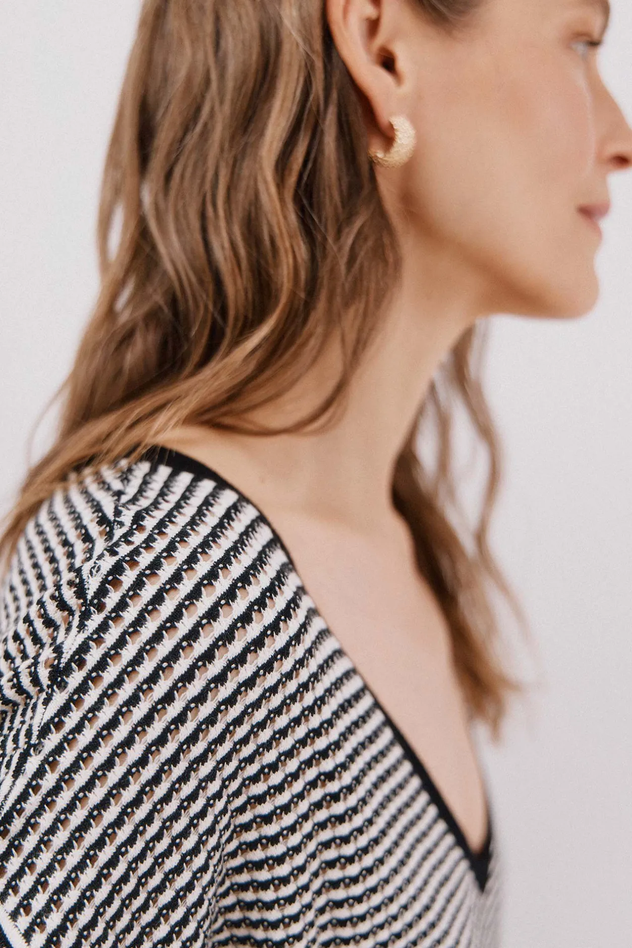 Cortefiel Jersey punto bicolor Negro Clearance