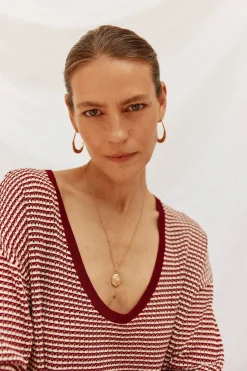 Cortefiel Jersey punto bicolor Granate