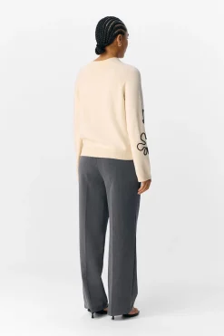 Object Jersey punto bordado flor Beige Online