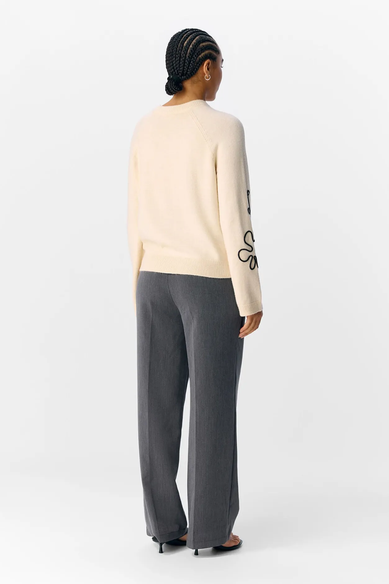 Object Jersey punto bordado flor Beige Online