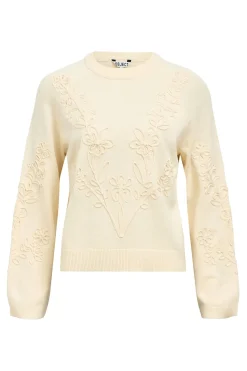 Object Jersey punto bordado flores Beige New