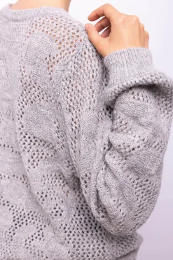 Object Jersey punto calado Gris Discount