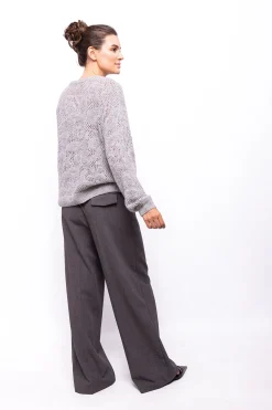 Object Jersey punto calado Gris Discount