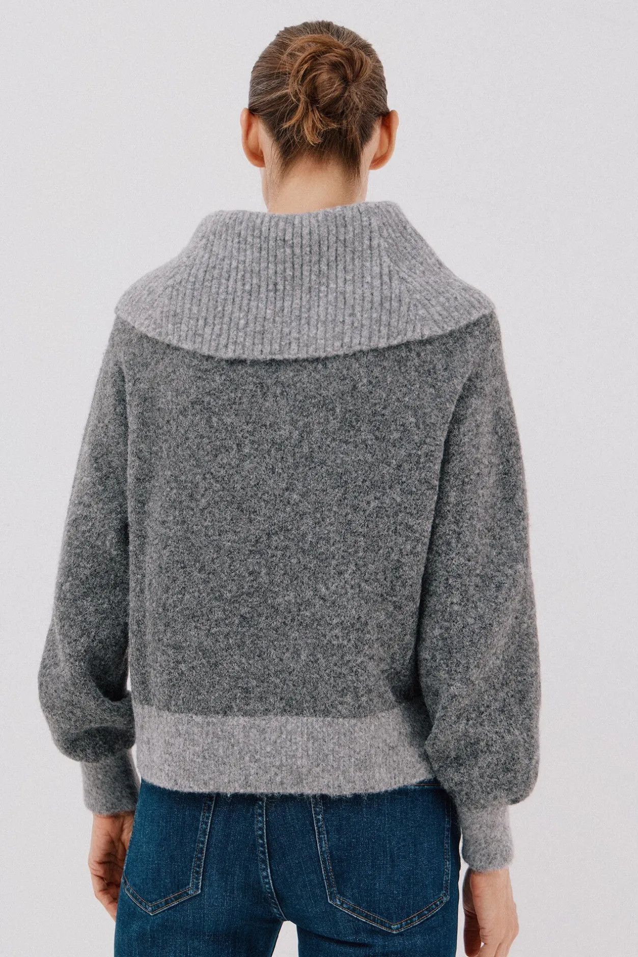 Cortefiel Jersey punto combinado Gris Clearance