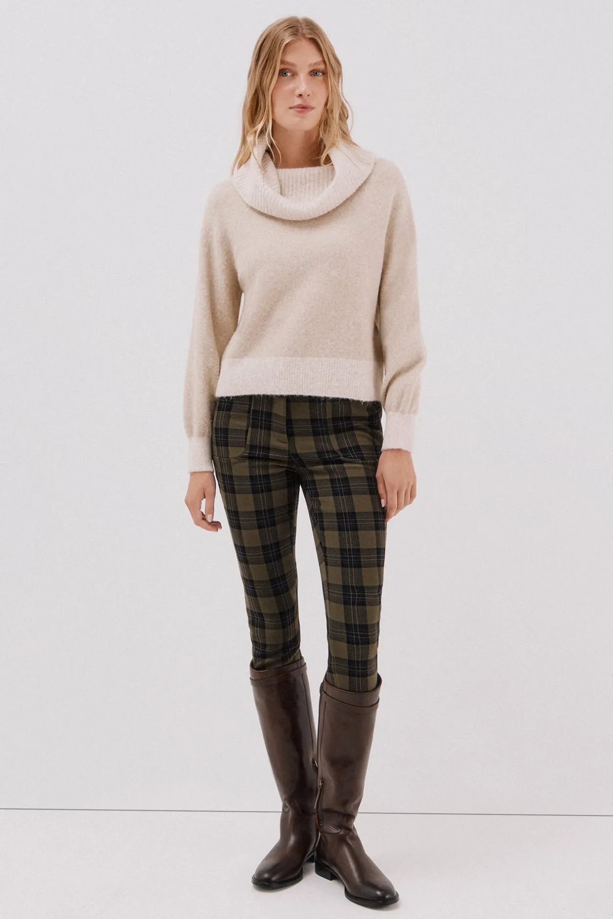 Cortefiel Jersey punto combinado Beige New