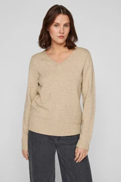 Vila Jersey punto cuello pico Marr&oacute;n Hot