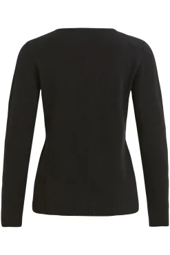 Vila Jersey punto cuello pico Negro Online