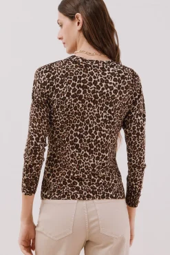 Cortefiel Jersey punto estampado Marr&oacute;n oscuro New