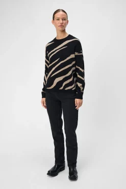 Object Jersey punto estampado Negro Sale