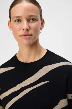 Object Jersey punto estampado Negro Sale