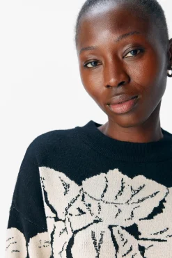 Object Jersey punto estampado Negro Discount
