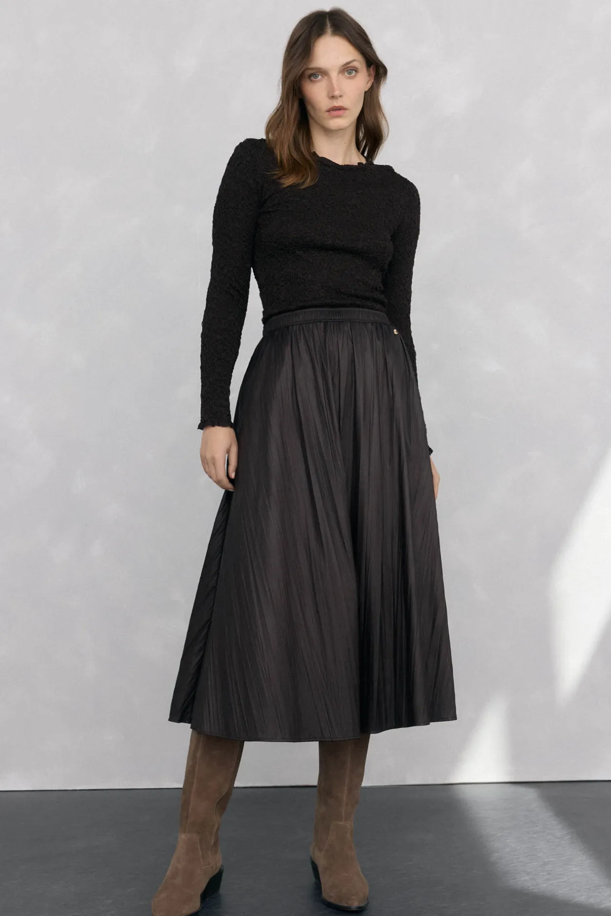 Pedro del Hierro Jersey punto estructura arrugada Marrón Hot