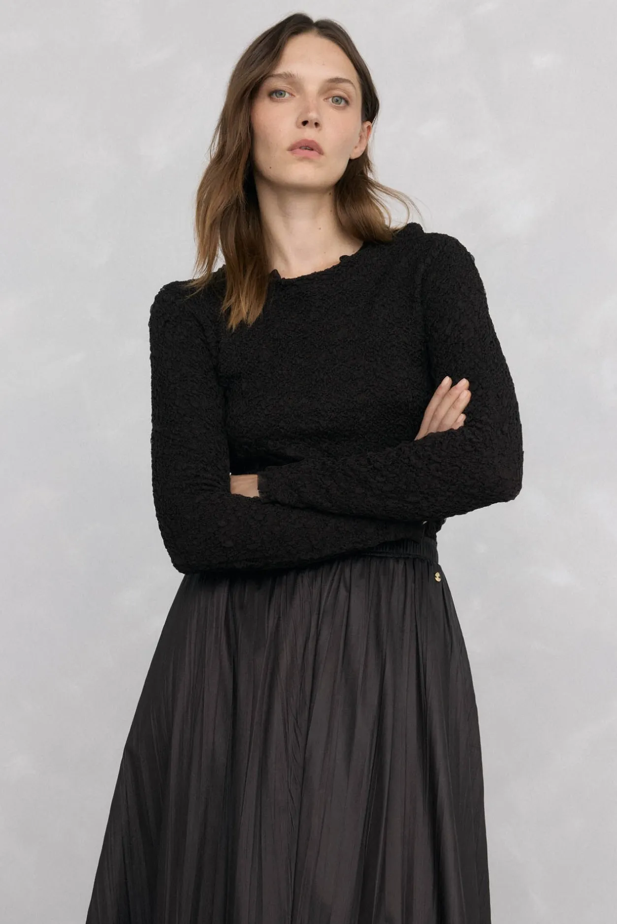 Pedro del Hierro Jersey punto estructura arrugada Marrón Hot