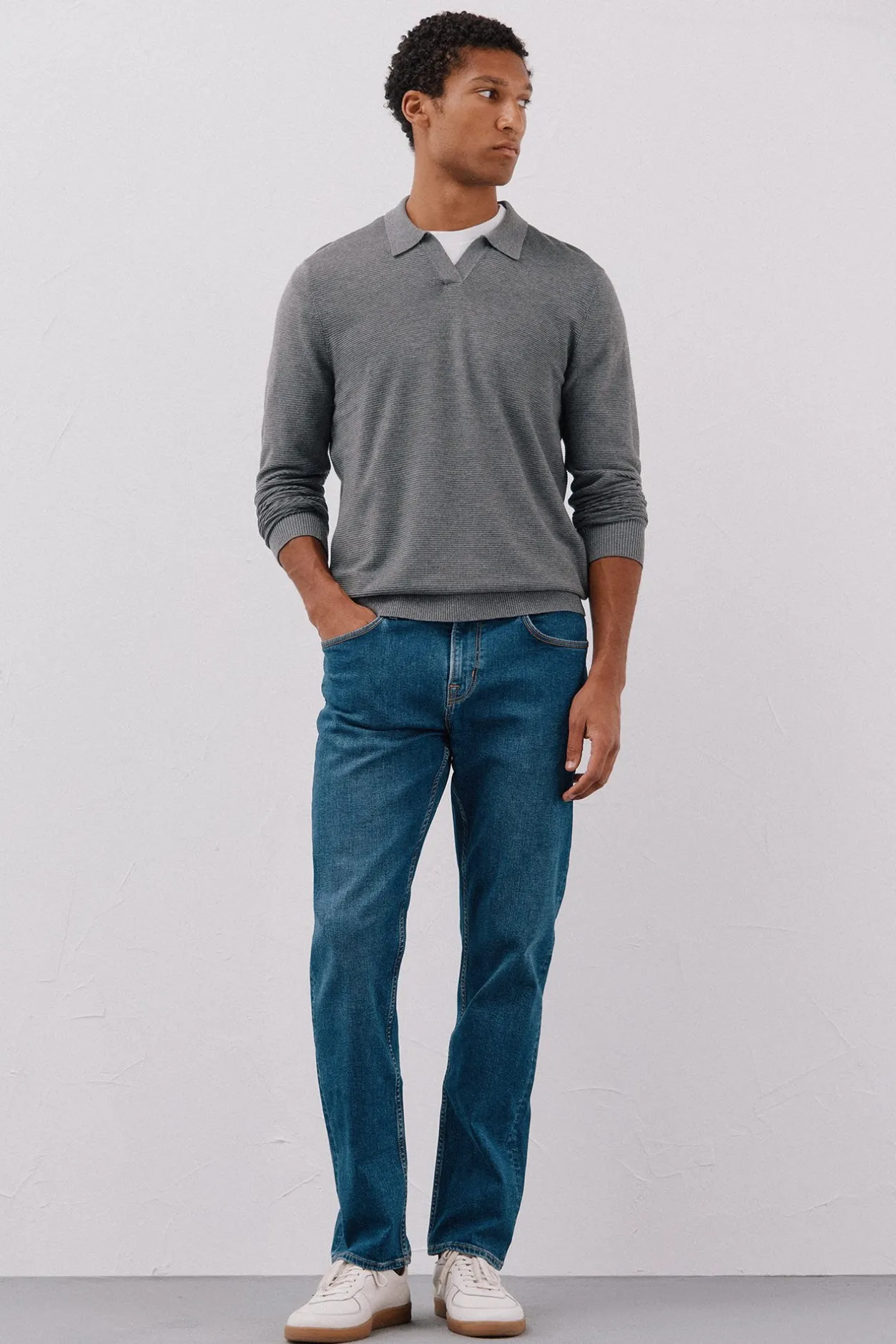 Cortefiel Jersey punto fino Gris Best