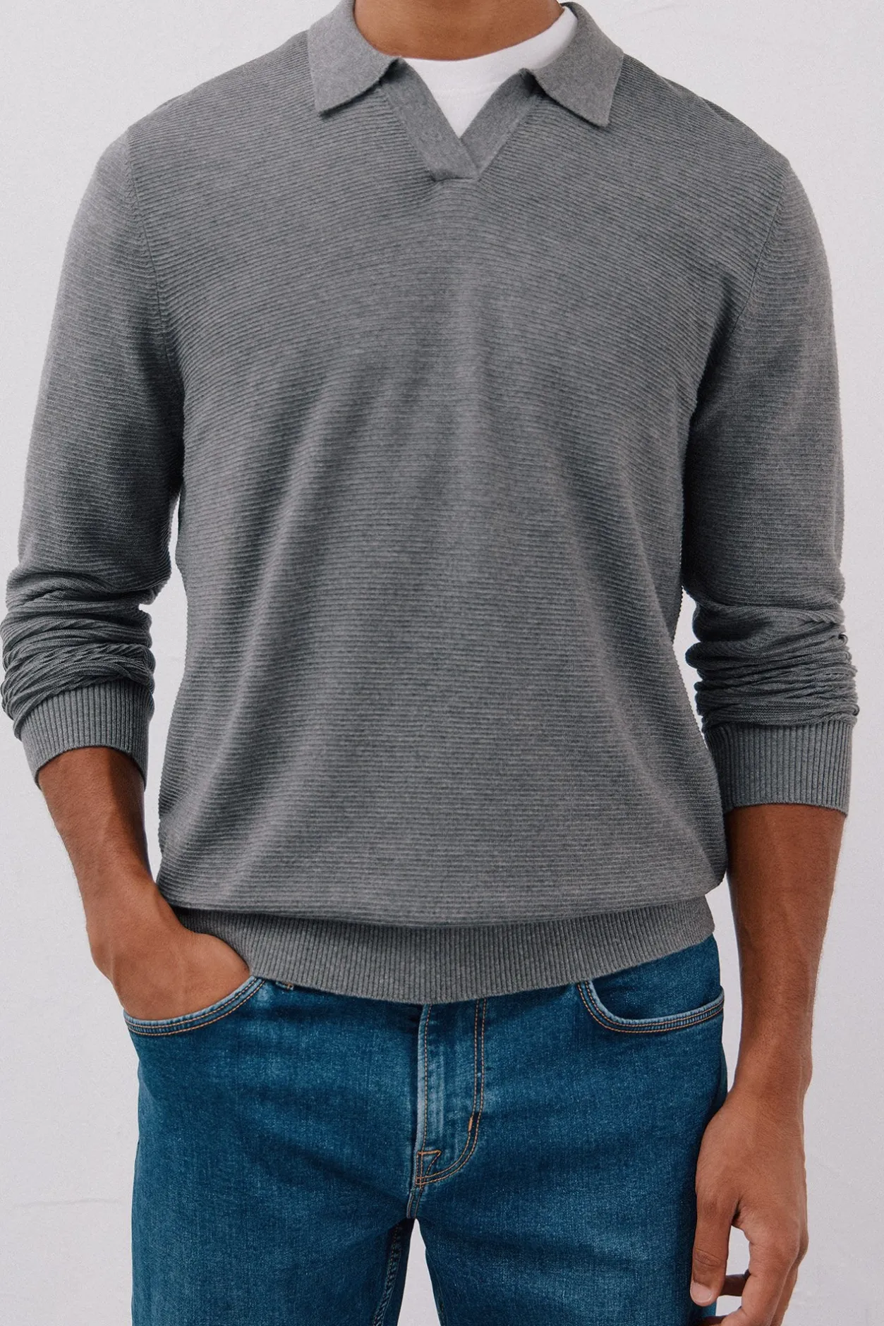 Cortefiel Jersey punto fino Gris Best