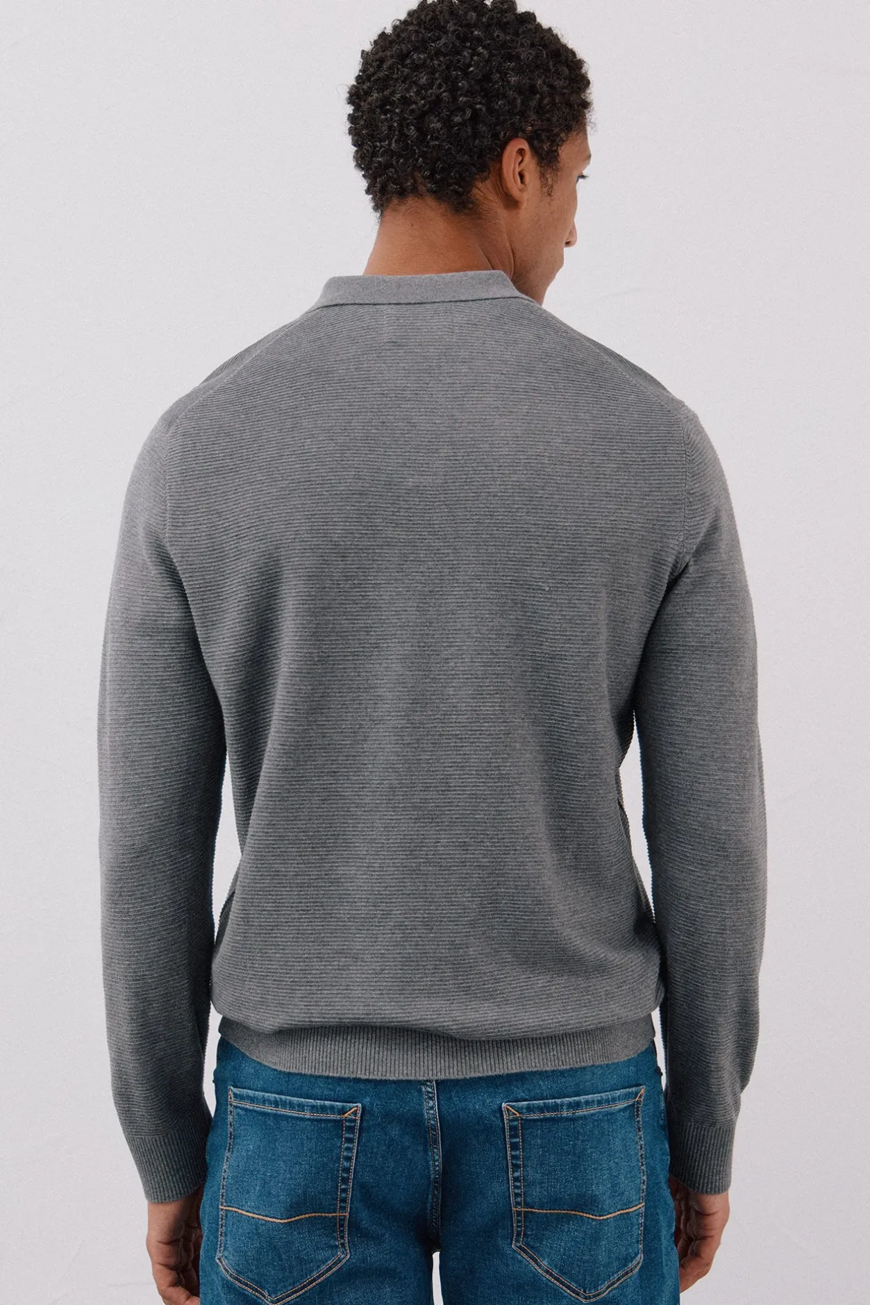 Cortefiel Jersey punto fino Gris Best