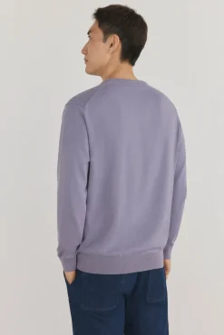 Pedro del Hierro Jersey punto fino algodón premium cuello pico Morado Online