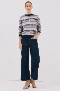 Cortefiel Jersey punto grecas Azul marino Sale