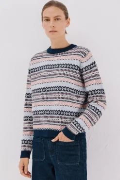 Cortefiel Jersey punto grecas Azul marino Sale