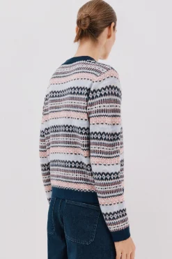 Cortefiel Jersey punto grecas Azul marino Sale