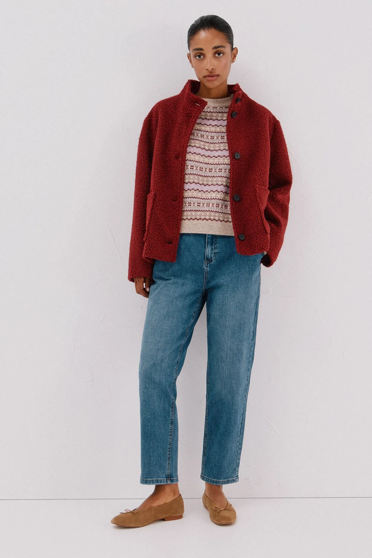 Cortefiel Jersey punto grecas Beige New