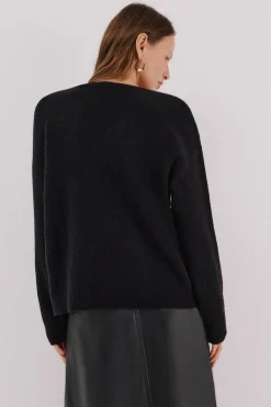 Cortefiel Jersey punto joyas Negro Clearance