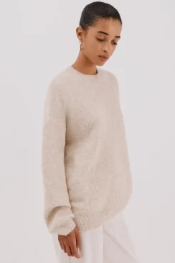 Cortefiel Jersey punto lentejuelas Beige New