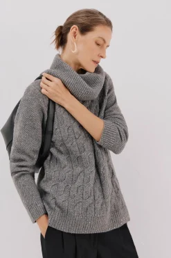 Cortefiel Jersey punto lentejuelas Gris Sale