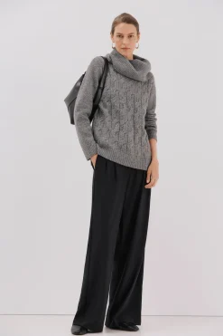 Cortefiel Jersey punto lentejuelas Gris Sale