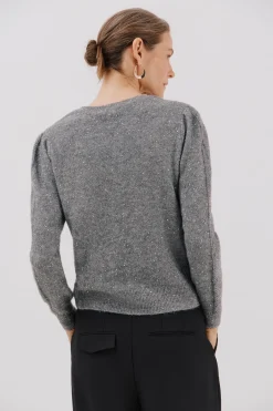 Cortefiel Jersey punto lentejuelas Gris