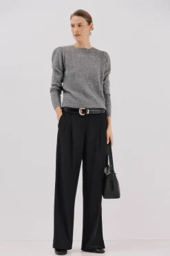 Cortefiel Jersey punto lentejuelas Gris