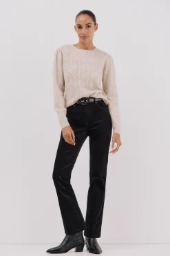 Cortefiel Jersey punto lentejuelas Beige Sale