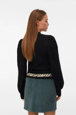 Vero Moda Jersey punto manga efecto encaje Negro New