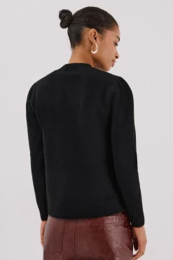 Cortefiel Jersey punto perlas Negro New