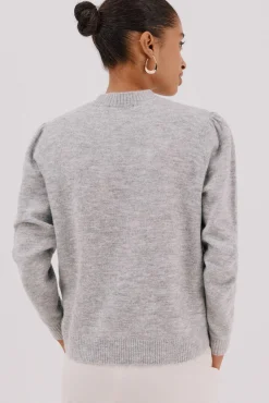 Cortefiel Jersey punto perlas Gris Outlet