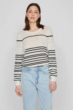 Vila Jersey punto pointelle de algodón orgánico Blanco Sale