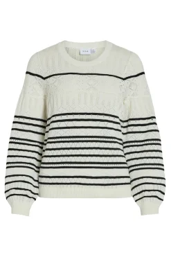 Vila Jersey punto pointelle de algodón orgánico Blanco Sale