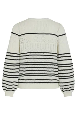 Vila Jersey punto pointelle de algodón orgánico Blanco Sale