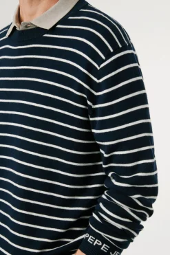 Pepe Jeans Jersey Punto Rayas Fit Regular azul Outlet