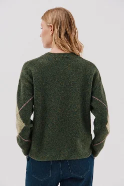 Cortefiel Jersey punto rombos Verde Discount