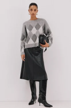 Cortefiel Jersey punto rombos Gris Outlet