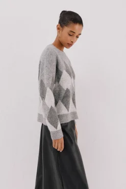 Cortefiel Jersey punto rombos Gris Outlet