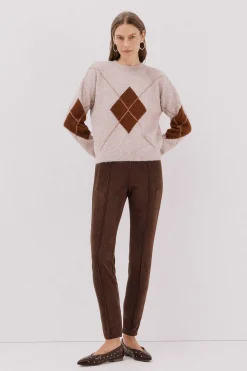 Cortefiel Jersey punto rombos Beige Outlet