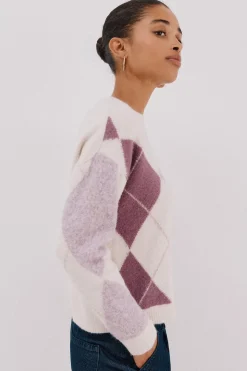 Cortefiel Jersey punto rombos Lila Outlet