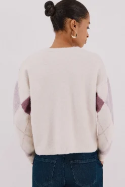 Cortefiel Jersey punto rombos Lila Outlet