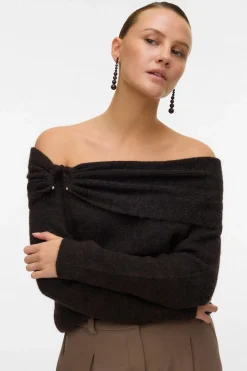 Vero Moda Jersey punto suave manga larga mujer Marr&oacute;n oscuro Outlet